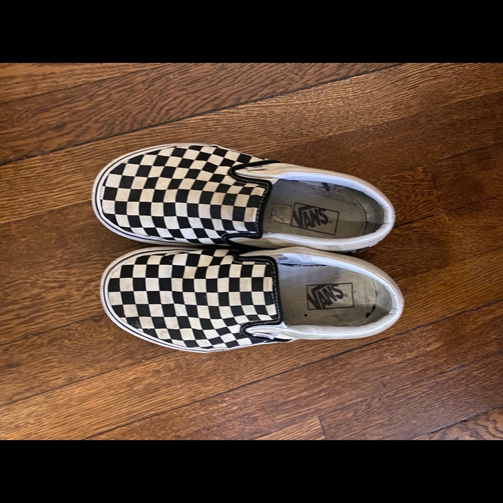 Vans checkerboard slip ons